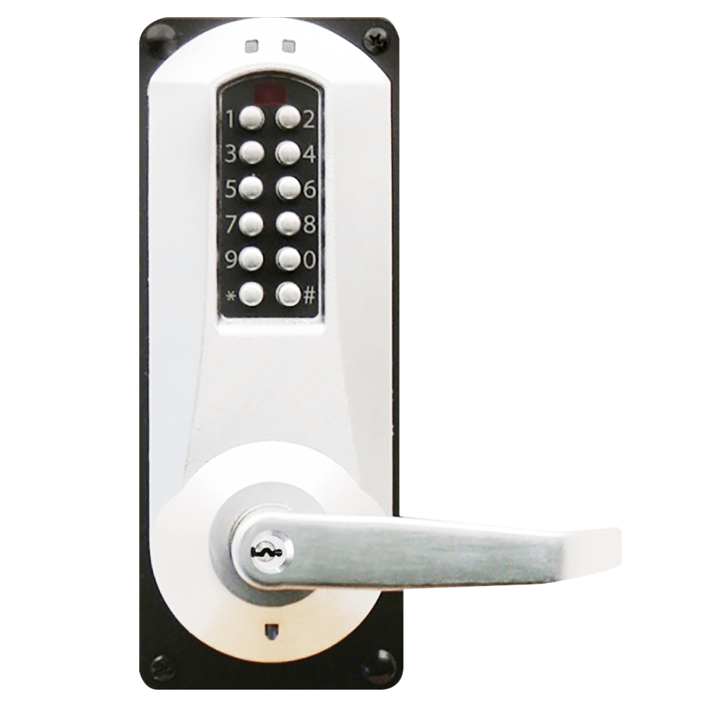 DormaKaba E5086XKWL-625-41 E-Plex 5086 Entry/Egress Back to Back Mortise Lock, 100 Access Codes, 3,000 Audit Events, KIL, Kaba 90 Keyway, Bright Chrome