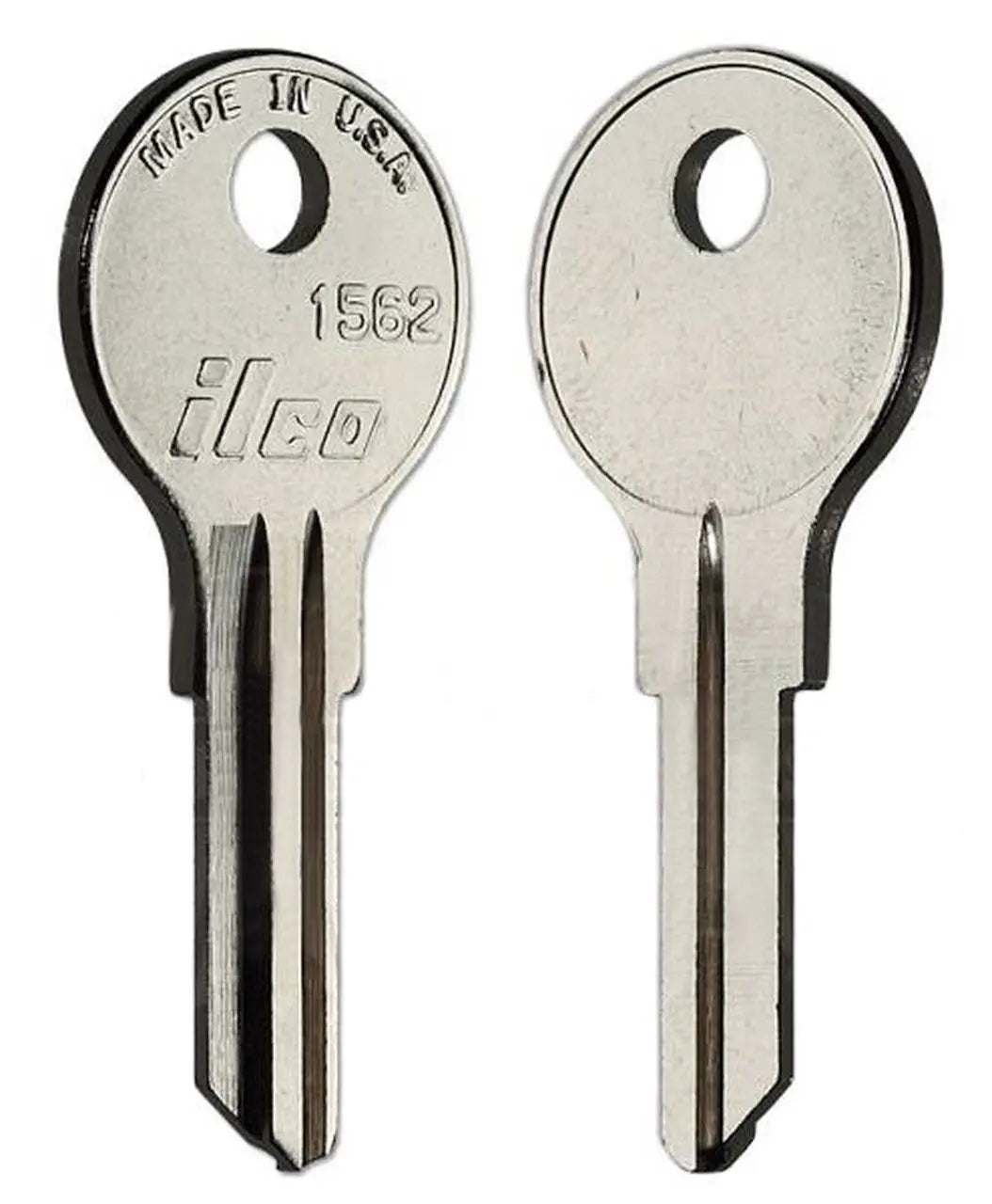 Kaba Ilco 1562 Key Blank – Hudson H02L Keyway, Nickel-Plated Brass