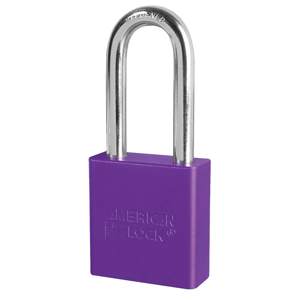 American Lock A1206KAPRP 27676 Purple Anodized Aluminum Safety Padlock, 1-3/4" Body, 2" Tall 5/16" Diameter Shackle, Keyed Alike