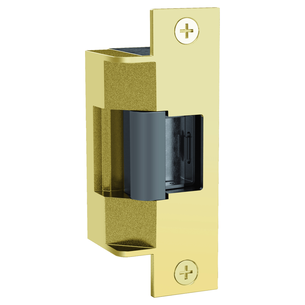 HES 7501-605-LBM Grade 1 Electric Strike, Field Selectable (Safe/Secure), 4-7/8" x 1-1/4", 12/24 VDC, Latchbolt Monitor, Bright Brass