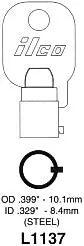 Kaba Ilco L1137 Large Tubular Key Blank – Chicago Keyway, Nickel-Plated Brass