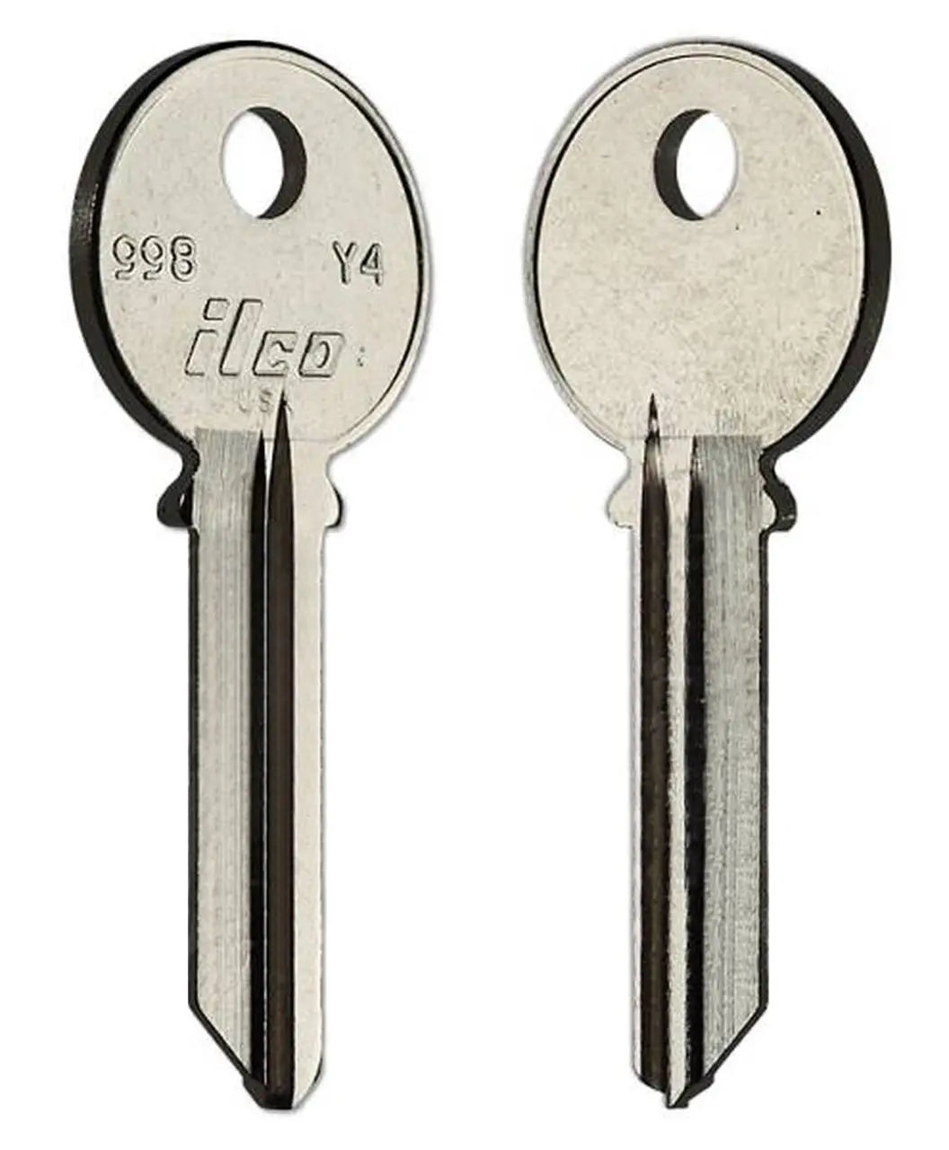 Kaba Ilco 998 Key Blank – Yale Y4/11GMK Keyway, 6-Pin, Nickel-Plated Brass