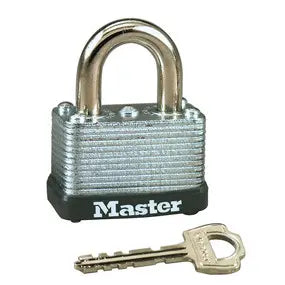 Master Lock 22KA 280 Warded Padlock 1-1/2" Laminated Steel Body, 5/8" Tall 1/4" Shackle, Keyed Different, Carded