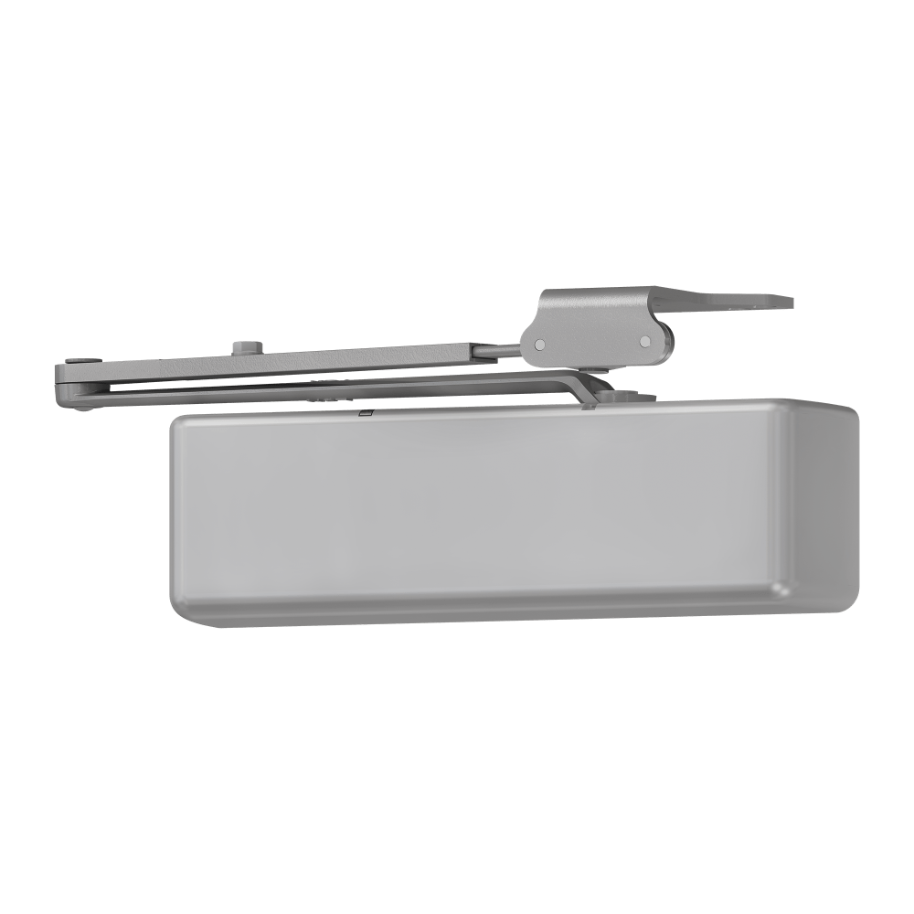 LCN 4040XP-RW/PA RH 689 MC Grade 1 Surface Door Closer, Regular Arm, PA Shoe, Push or Pull Side Mounting, 120 Degree Swing, Adjustable Size 1-6, Metal Cover, Aluminum Painted Finish, Right-Handed