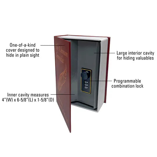 Lucky Line 62200 Locking Book Safe, Combo Lock, Diversion Safe