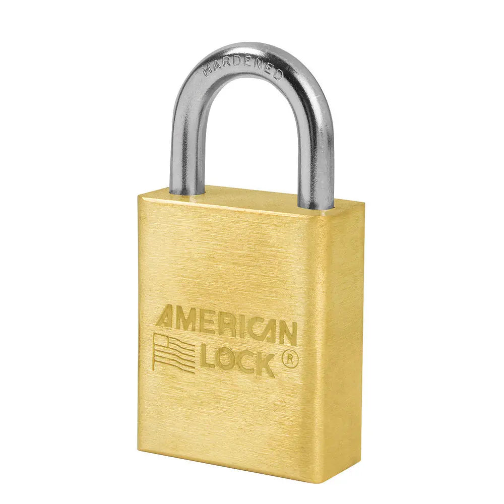 American Lock A5530 Solid Brass Padlock 1-1/2" Body, 1" Tall 1/4" Diameter Shackle, Keyed Different