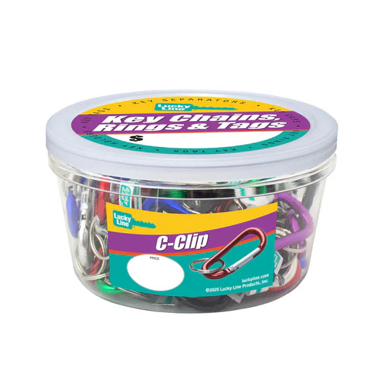 Lucky Line 46025 Small C-Clip with Split Key Ring Assorted 50 Per Jar