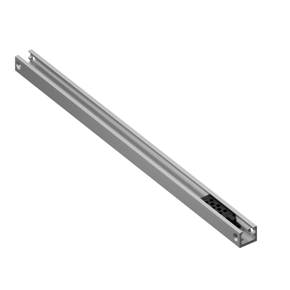 LCN 2030-3038B 689 Grade 1 Slide Track with Bumper, Track Only, Aluminum Painted Finish, Non-Handed