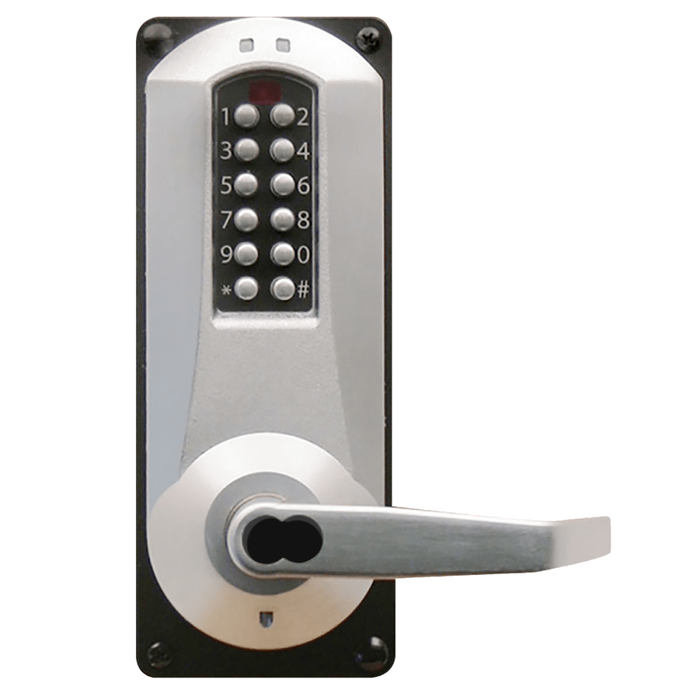 DormaKaba E5086BWL-626-41 E-Plex 5086 Entry/Egress Back to Back Mortise Lock, 100 Access Codes, 3,000 Audit Events, 6/7-Pin SFIC Prep, Less Core, Satin Chrome