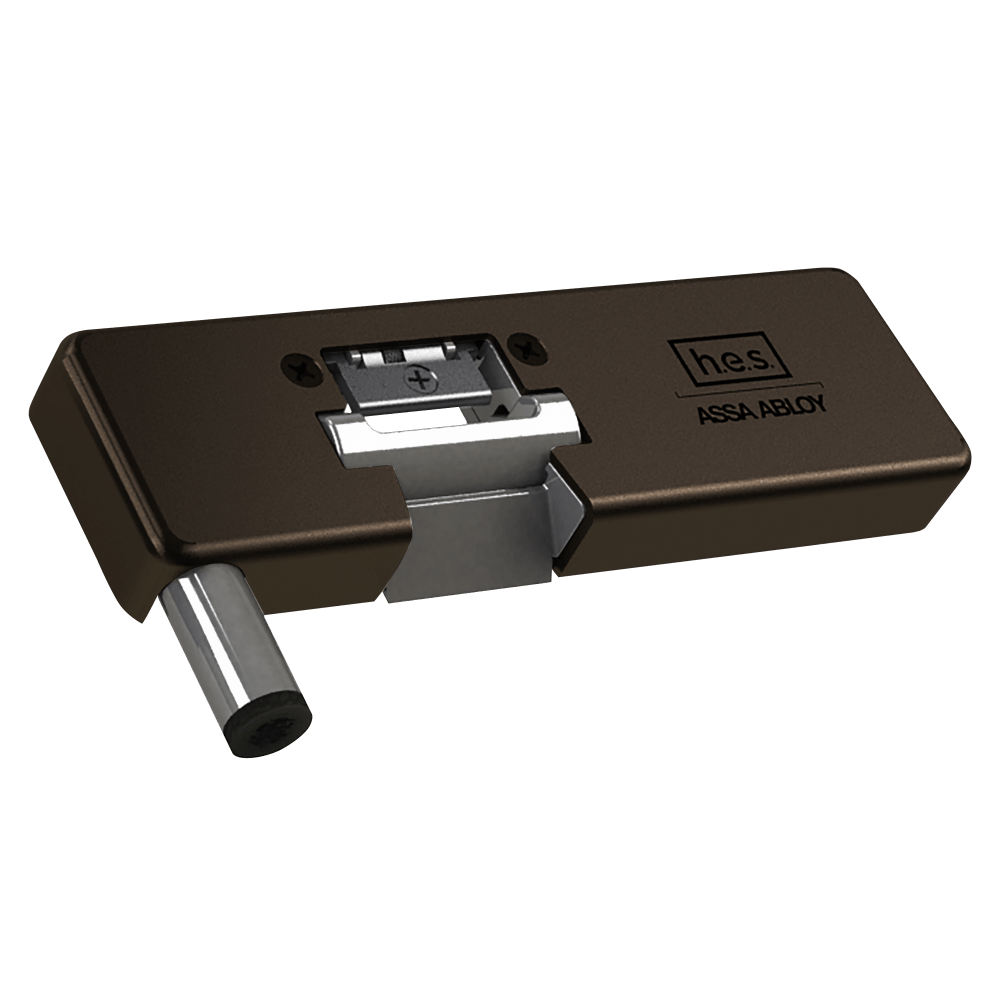 HES 9100R-613E-LM Grade 1 Field Selectable (Safe/Secure) 12/24VDC Electric Strike for Glass Single Doors with Vertical Rods, Latchbolt Monitor, Dark Oxidized Bronze Equivalent Finish, Right-Handed