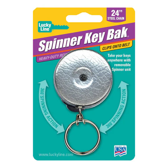 Lucky Line 43551 Spinner Key Bak Clip On Chrome1 Per Card