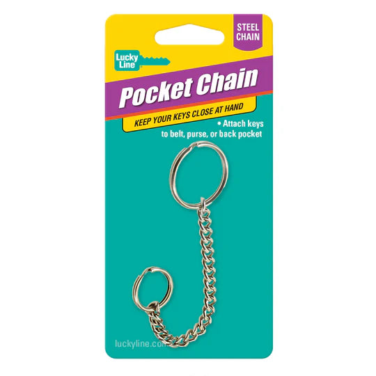 Lucky Line 40301 Pocket Chain Nickel Plated Steel 1 Per Card