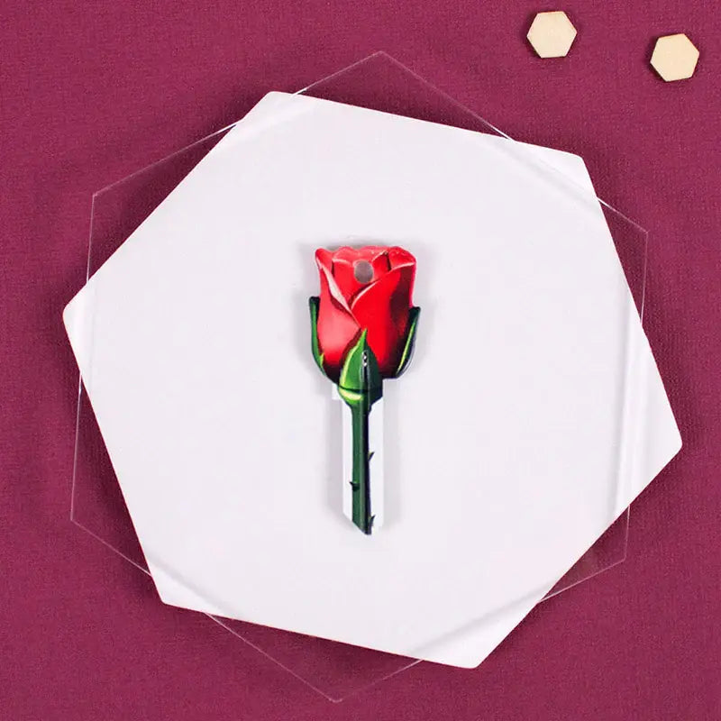 Lucky Line B107K Rose KeyShapes Blank, Kwikset KW1/KW10