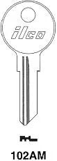 Kaba Ilco 102AM Key Blank – Chicago/AP2 Keyway, Nickel-Plated Brass