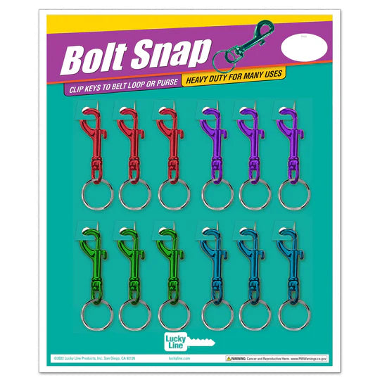 Lucky Line 45512 Color Bolt Snap 12 Per Card