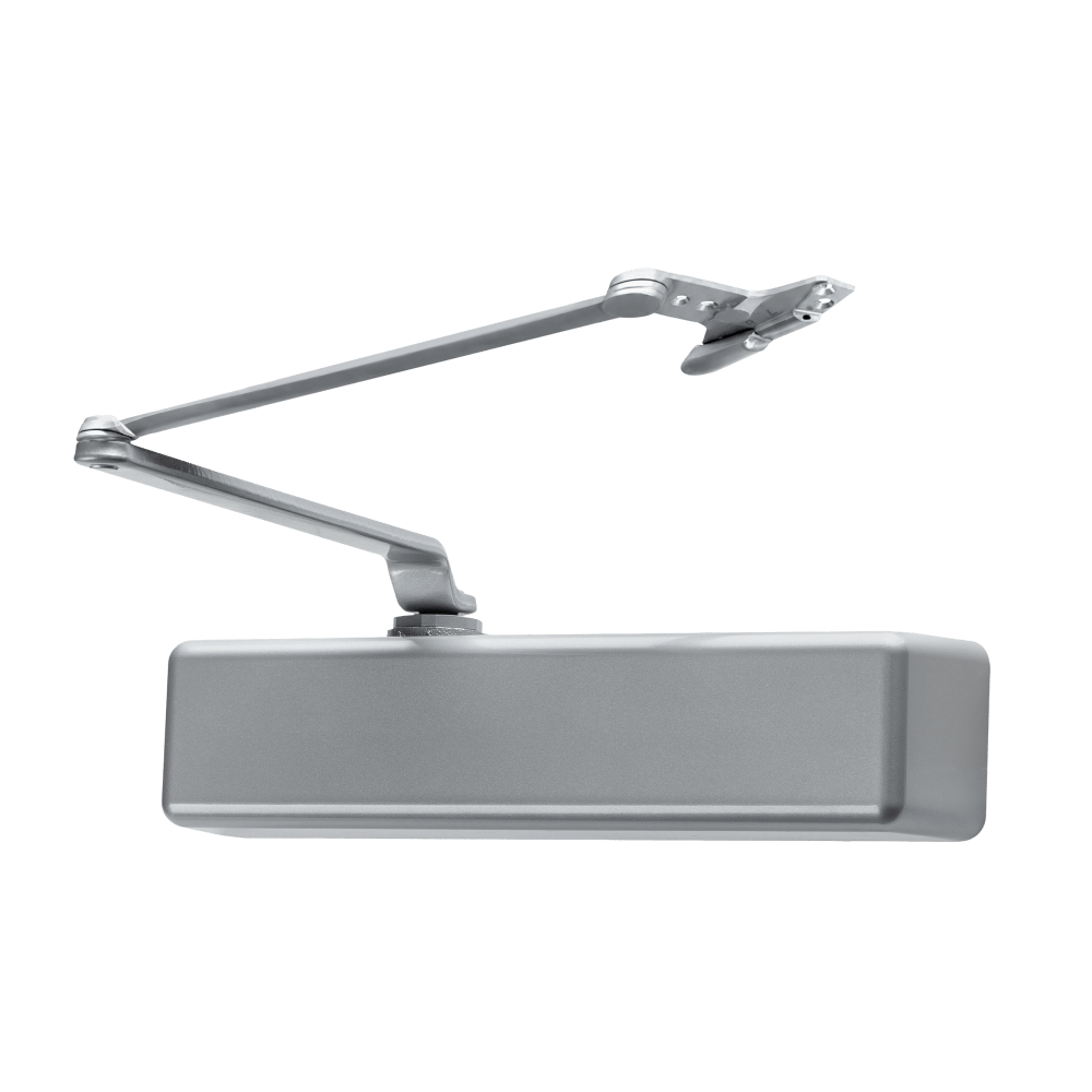 LCN 1461-SCUSH 689 Grade 1 Parallel Arm Surface Closer, Push Side, Parallel Arm Heavy Duty Stop, Spring Stop, Slim Plastic Cover, 100 Deg. Swing, Spring Cush-n-Stop Arm, Satin Brass Finish, Non-Handed