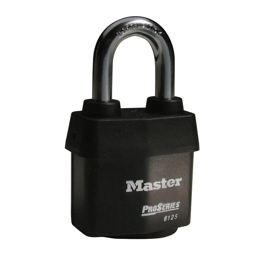 Master Lock 6125 ProSeries Padlock 2-3/8" Body, 1-3/8" Tall 3/8" Diameter Shackle, Weather Tough Cover, Keyed Different
