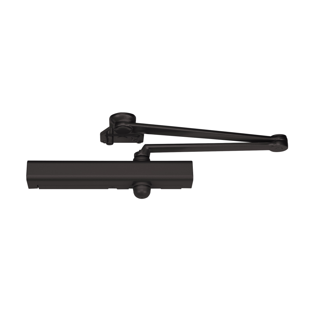 Norton CLP8301 690 Grade 1 Surface Closer, Hydraulic Parallel Arm Push Side Mounting, Parallel Arm Heavy Duty with 85 Deg. to 110 Deg. Swing, Positive Stop, Adjustable Backcheck, Plastic Cover, Size 1 to 6, Dark Bronze Painted Finish, Non-Handed
