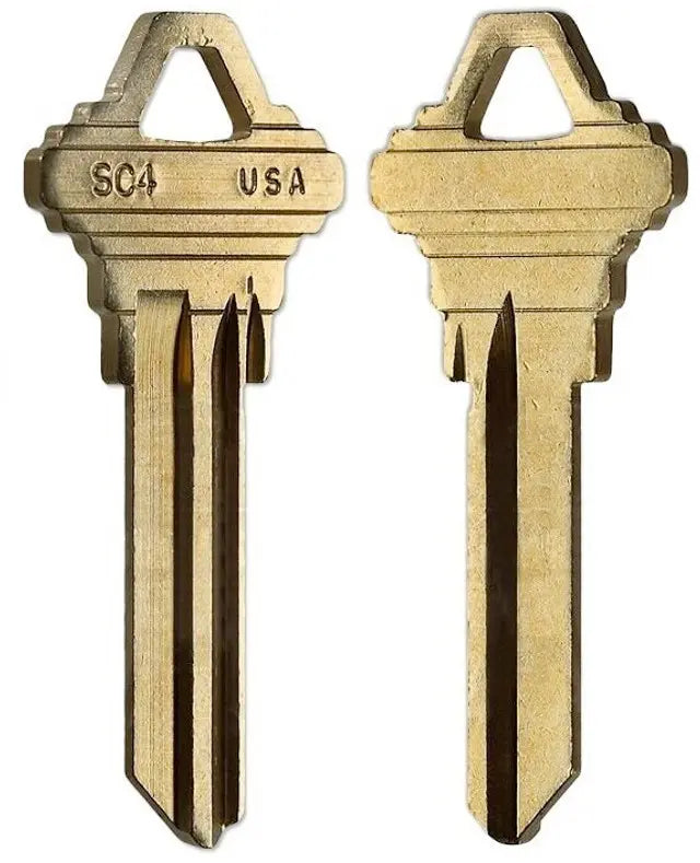 Taylor SC4-BR Schlage C 6 Pin Key Blank, Brass - 50 per box (1145A)