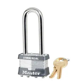 Master Lock 21LJWO Laminated Steel Padlock 1-3/4" Body, 2-1/2" Tall 5/16 Diameter Shackle, Rekeyable, Less Cylinder