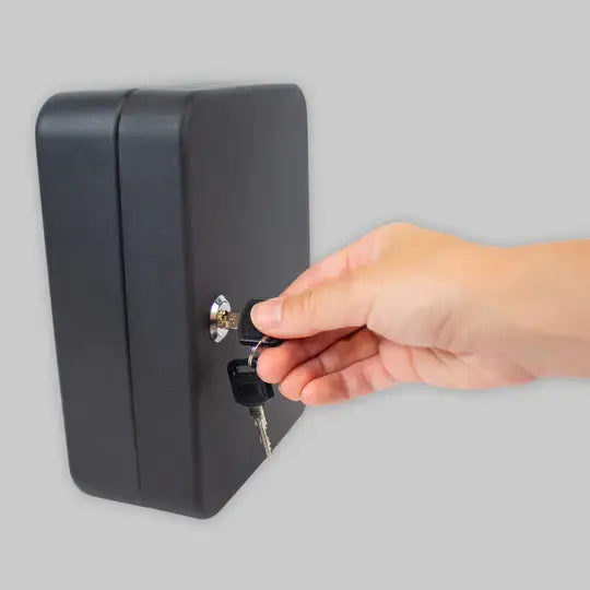 Lucky Line 61900 Metal Locking Key Cabinet, 48 Hooks, Black