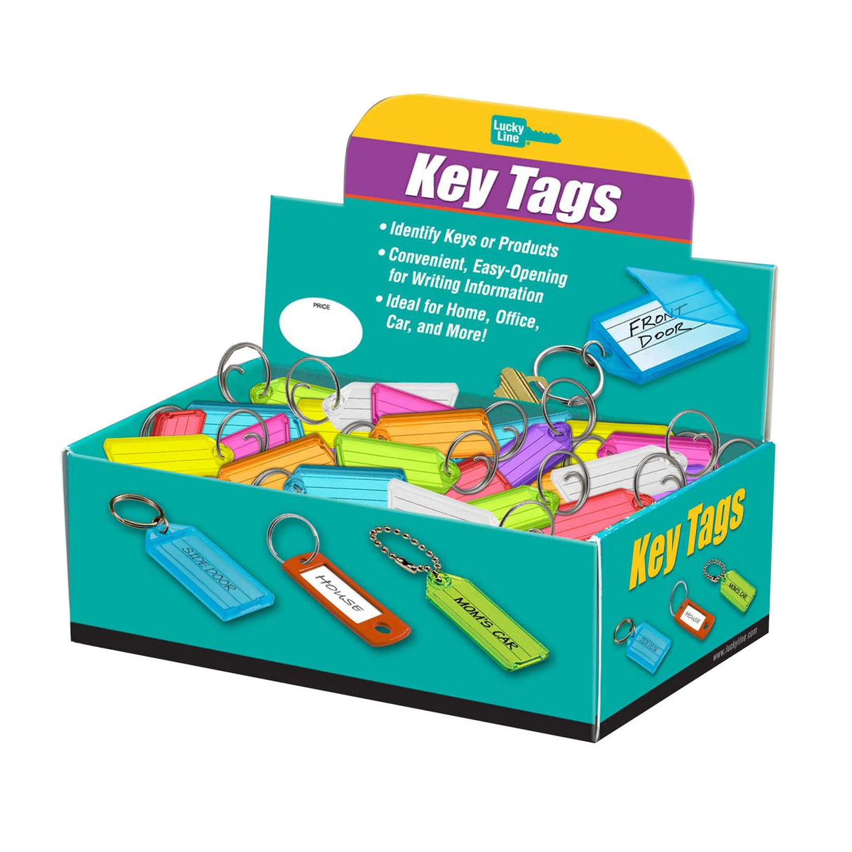 Lucky Line 12300 Key Tag with Tang Ring 100 Per Display Box