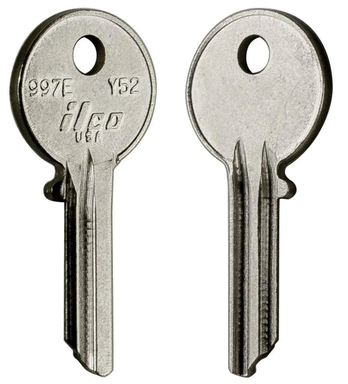 Kaba Ilco 997E Key Blank – Yale Y52 Keyway, 5-Pin, Nickel-Plated Brass