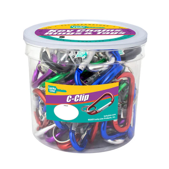 Lucky Line 46127 Large C-Clip with Split Key Ring Assorted 50 Per Jar