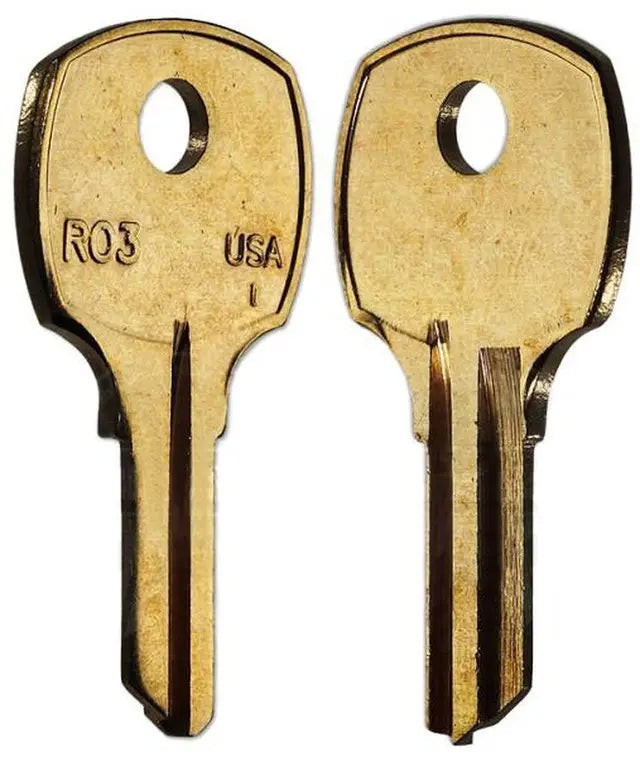 Taylor RO3-BR National Cabinet Key Blank, Brass - 50 per box (1069N)