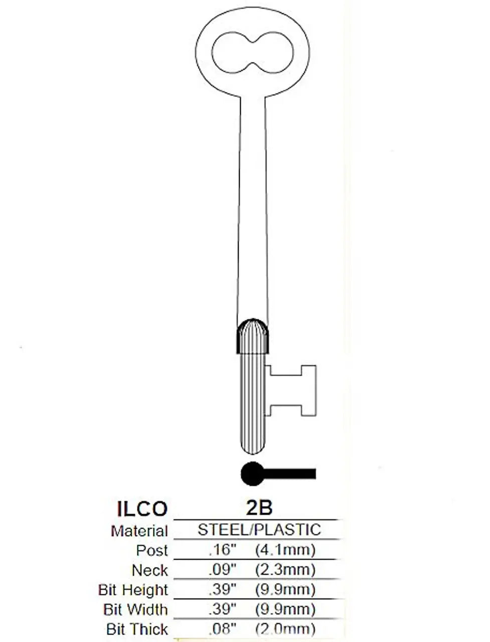 Kaba Ilco 2B Bit Key Blank