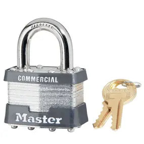 Master Lock 21KAW1 2830 Laminated Steel Padlock 1-3/4" Body, 15/16" Tall 5/16" Diameter Shackle, Rekeyable, Keyed Alike