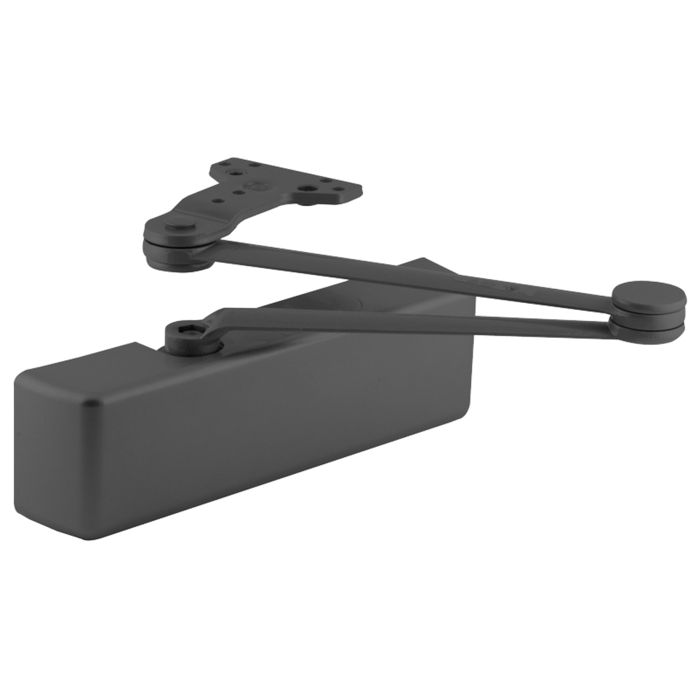 LCN 4040XP-CUSH 693 Grade 1 Surface Door Closer, Cush Arm, Push Side Mounting, 110 Degree Swing, Adjustable Size 1-6, Plastic Cover, Black Painted Finish, Non-Handed