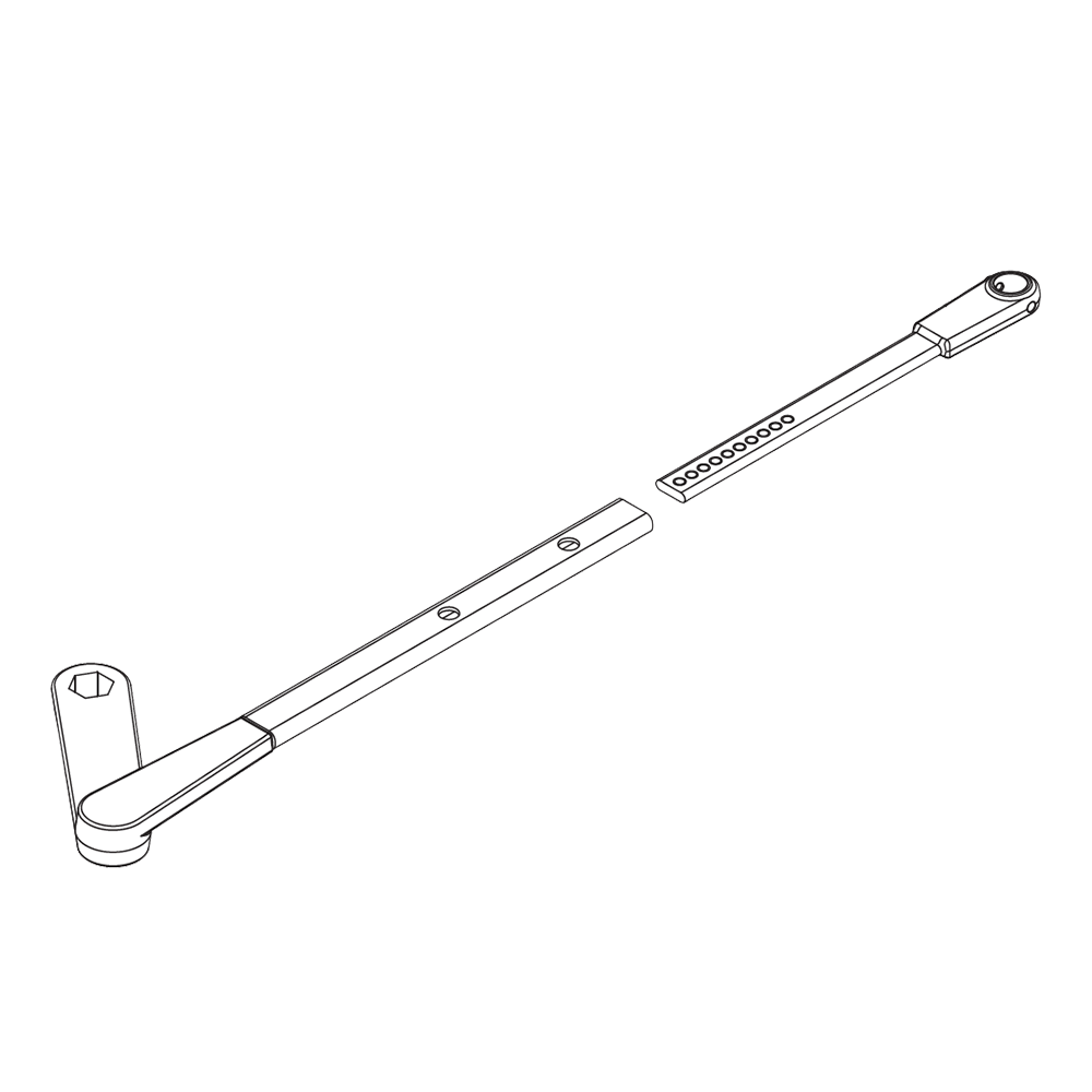 LCN 4040SE-3077DE RH 689 4040SE Series Double Egress Arm, Aluminum Painted Finish, Right-Handed