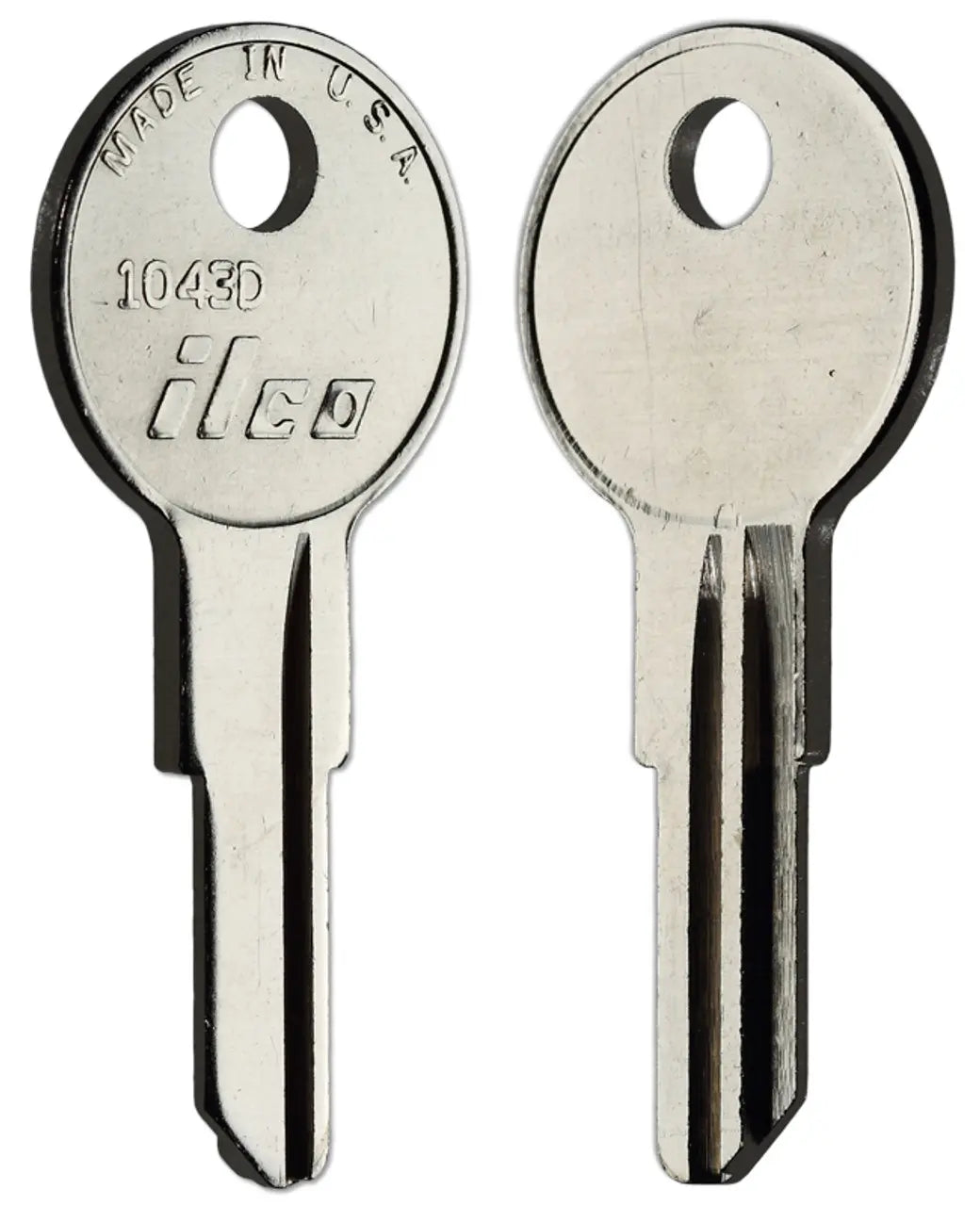 Kaba Ilco 1043D Key Blank – Illinois Keyway, Nickel-Plated Brass