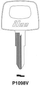 Kaba Ilco P1098V (LUV1) Automotive Key Blank – General Motors / Isuzu, Nickel-Plated Brass