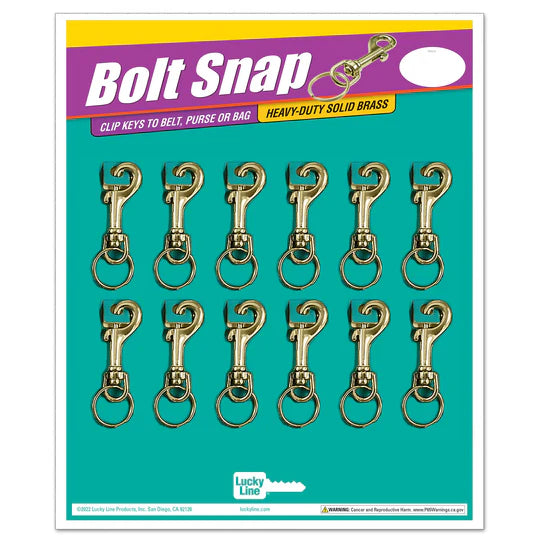Lucky Line 45012 Bolt Snap Brass 12 Per Card