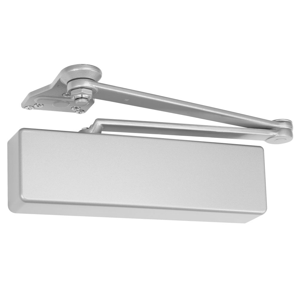 Norton PR7500 689 Grade 1 Parallel Arm Door Closer, Push Side, Parallel Arm Rigid, Size 1 to 6, Plastic Cover, Aluminum Painted Finish, Non-Handed