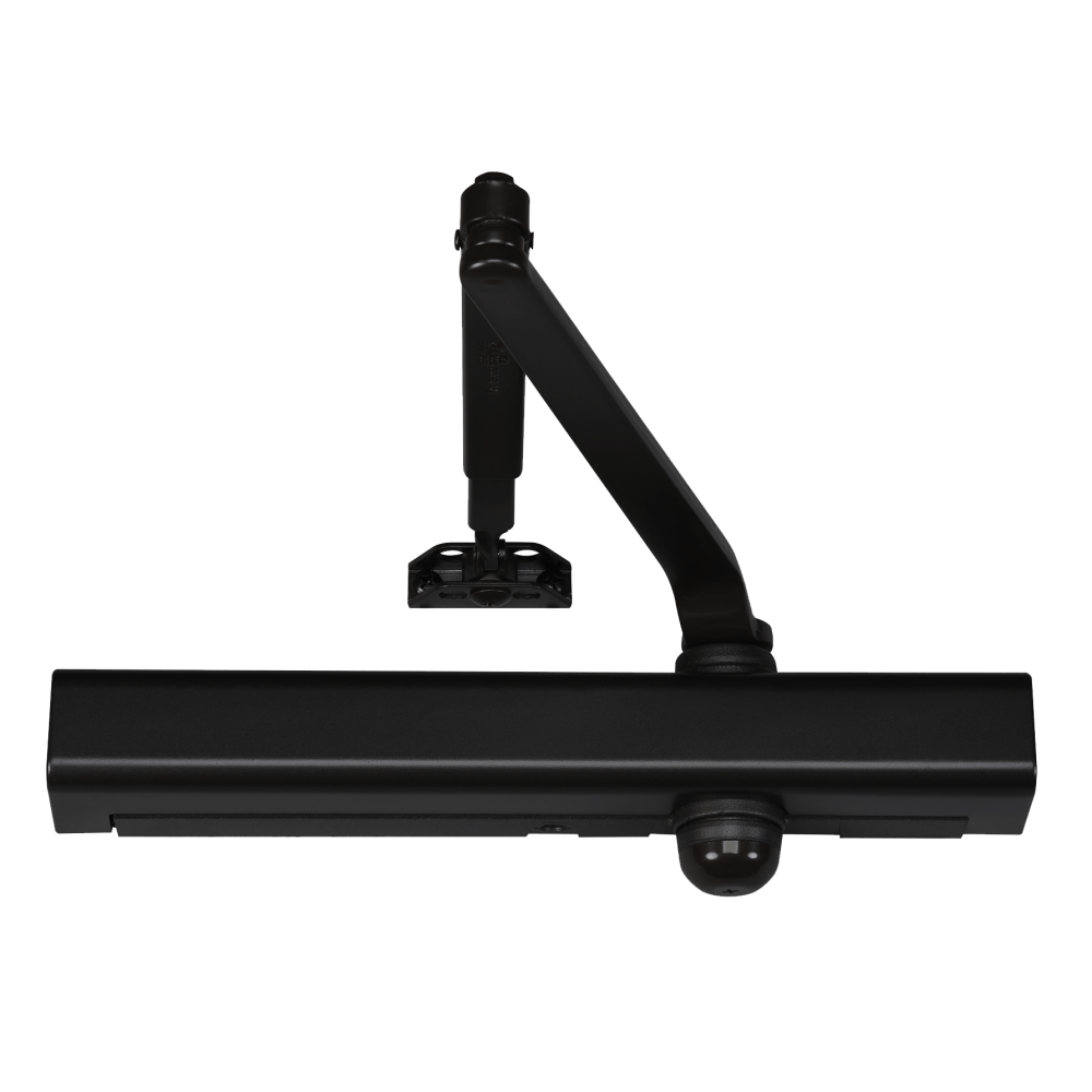 Norton 8301 693 Grade 1 Surface Closer, Hydraulic Tri Mount Push or Pull Side Mounting, Regular Arm, Adjustable Backcheck, Plastic Cover, Size 1 to 6, Black Painted Finish, Non-Handed