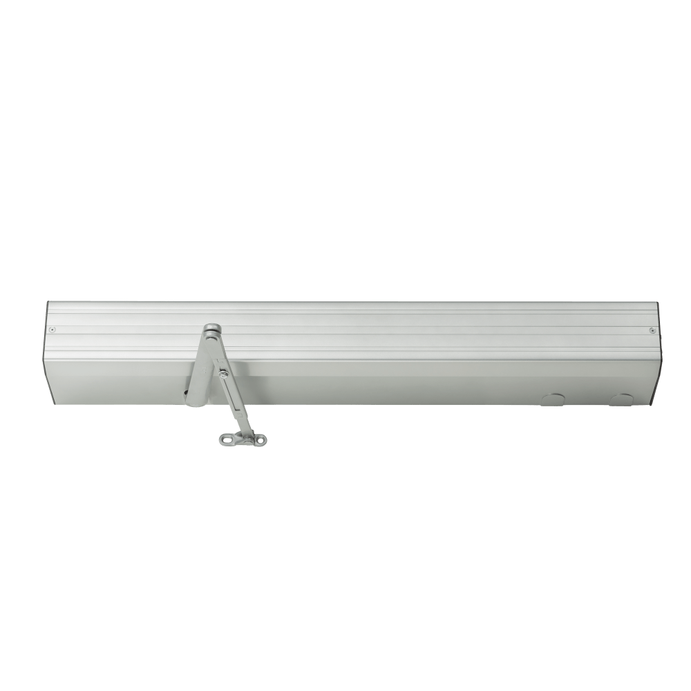 LCN 4642-REG 689 Grade 1 Surface Mounted Electrohydraulic Auto Equalizer Door Operator, Regular, Push Side Mounted, Top Jamb, 36" - 54" Door, 90 Deg. Powered, 100 Deg. Manual Swing, Machine and Wood Screws, Aluminum Painted Finish