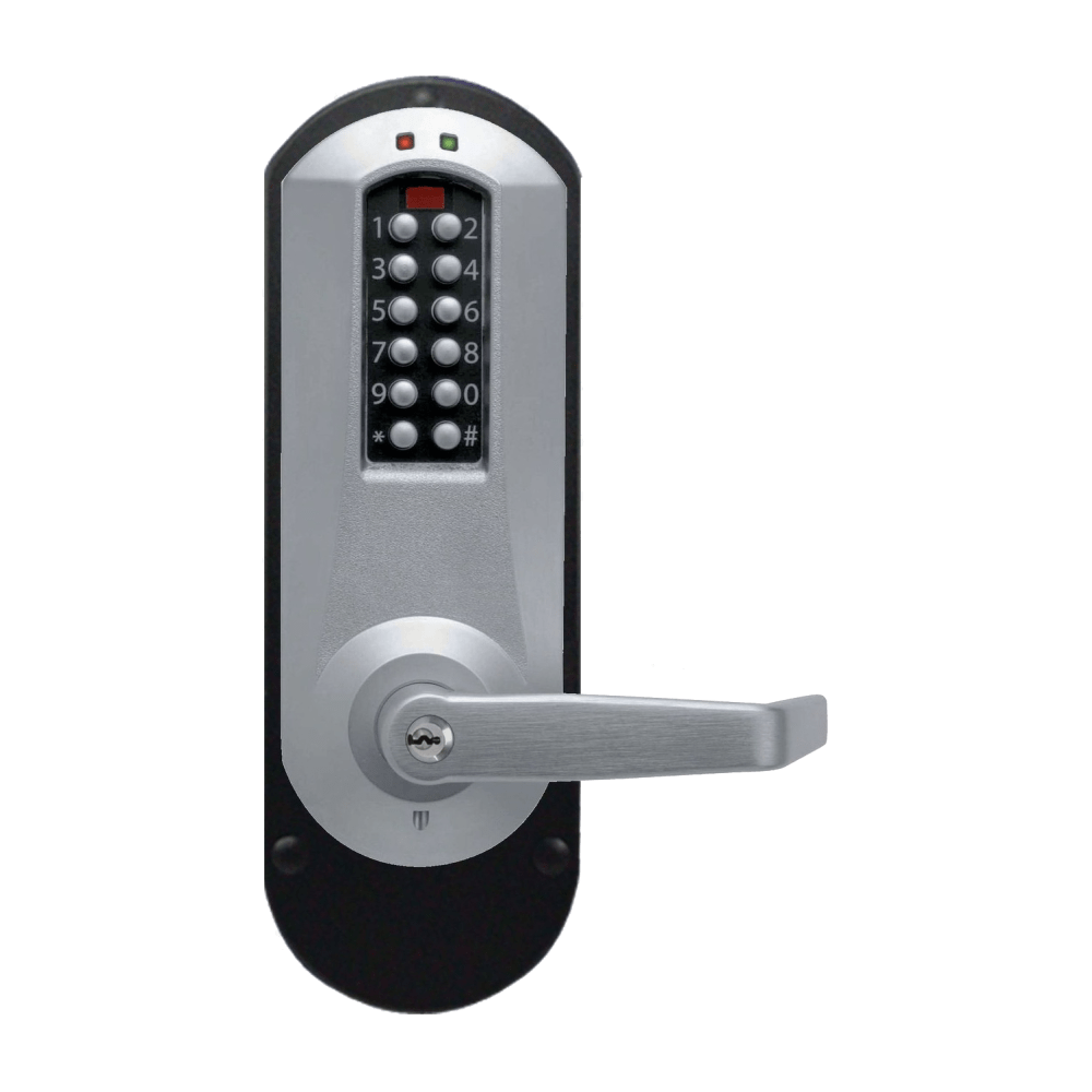 DormaKaba E5210XKWL-626-41 E-Plex 5200 Exit Trim, 3,000 Access Codes, 30,000 Audit Events, KIL, Kaba 90 Keyway, Satin Chrome