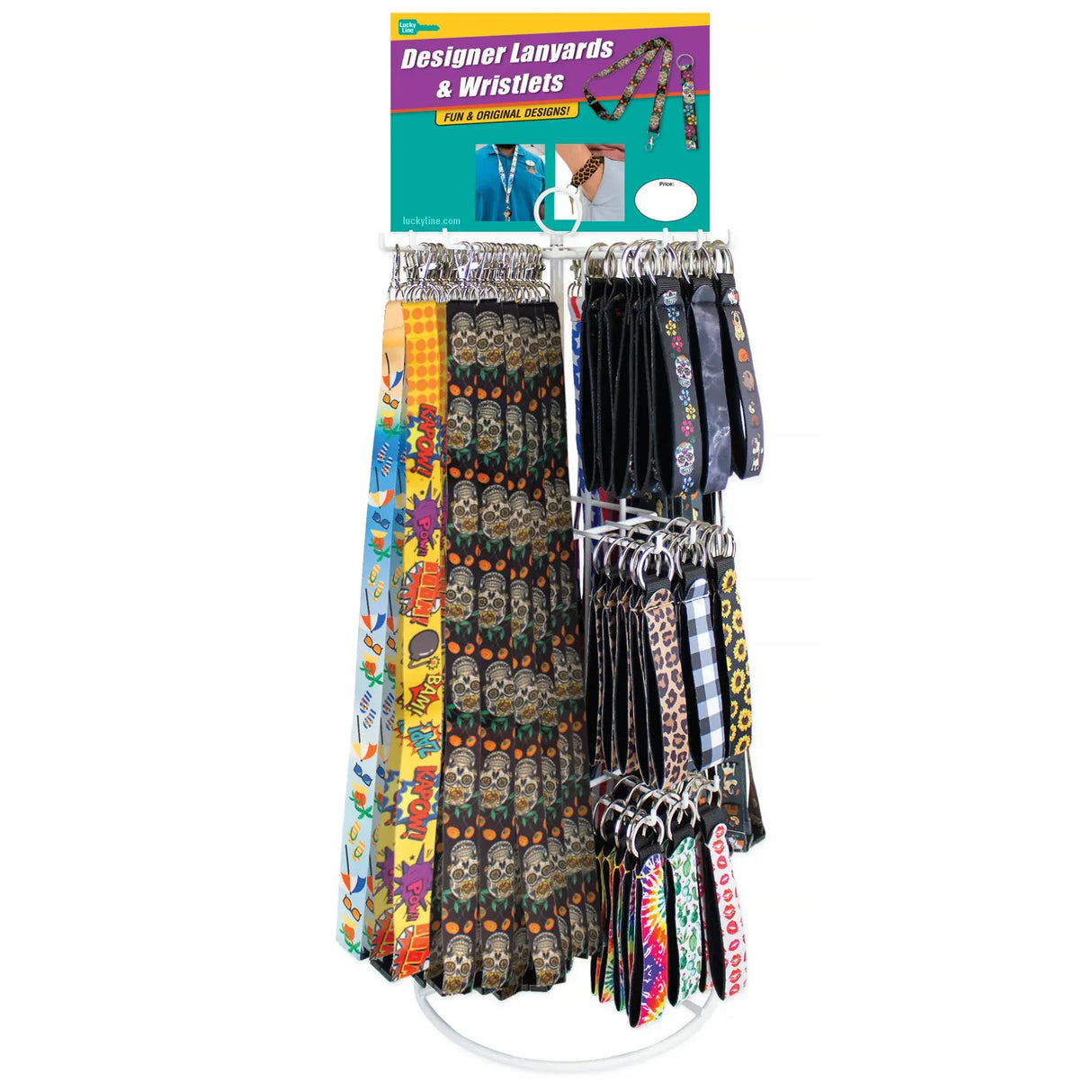 Lucky Line C200C Designer Lanyard & Wristlets Revolving Counter Display