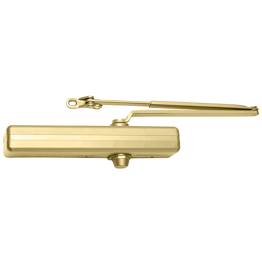 LCN 1461-REG 696 Grade 1 Regular or Top Jamb Surface Closer, Push or Pull Side, Double Lever Arm Regular, Slim Plastic Cover, 180 Deg. Swing, Satin Brass Painted Finish, Non-Handed