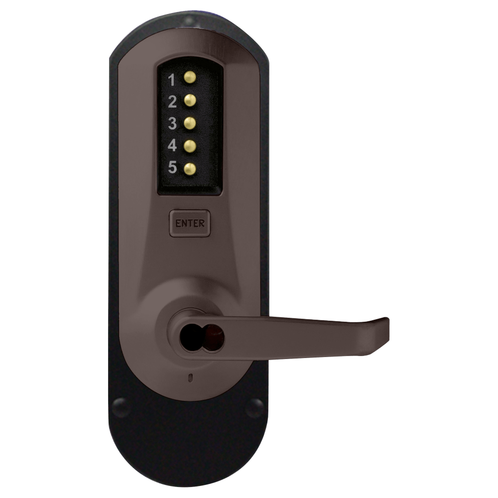 DormaKaba 5010CWL-744-41 Exit Trim, Winston Lever, Corbin Russwin 6-Pin LFIC Prep, Less Core, Dark Bronze with Brass Accents