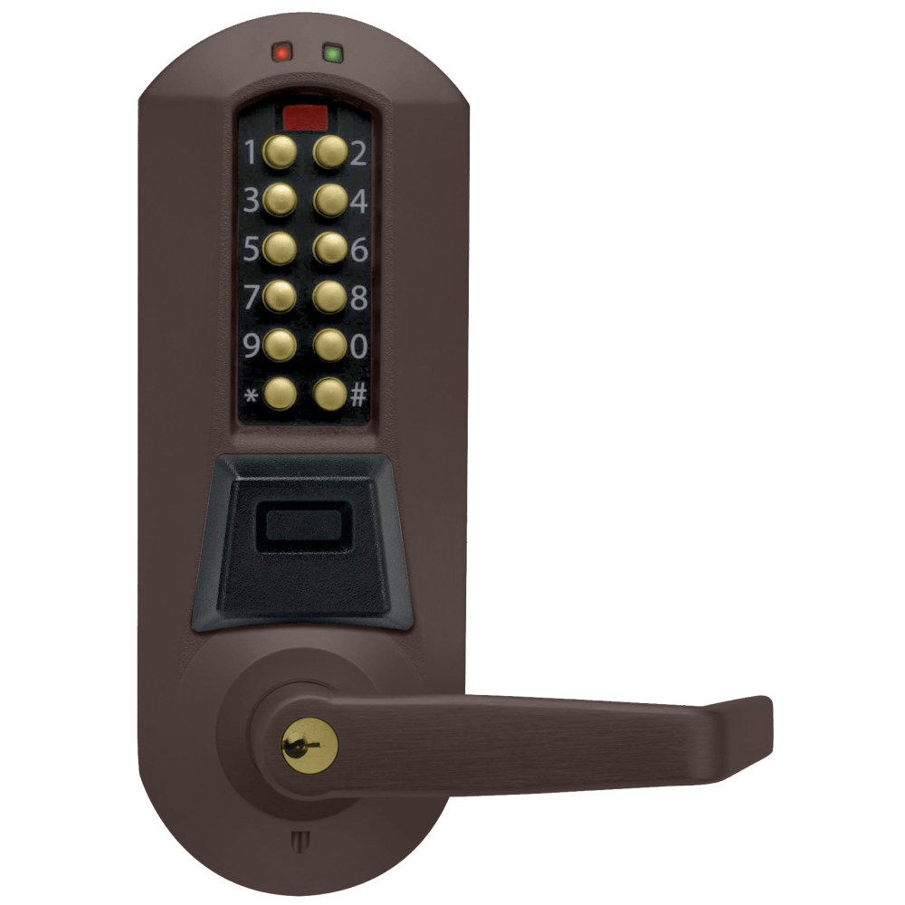 DormaKaba E5731XSWL-744-41 E-Plex 5700 Cylindrical Prox Lock, 3,000 Access Codes, 30,000 Audit Events, KIL, Schlage C Keyway, 2-3/4" Backset, 1/2" Throw, Dark Bronze with Brass Accents