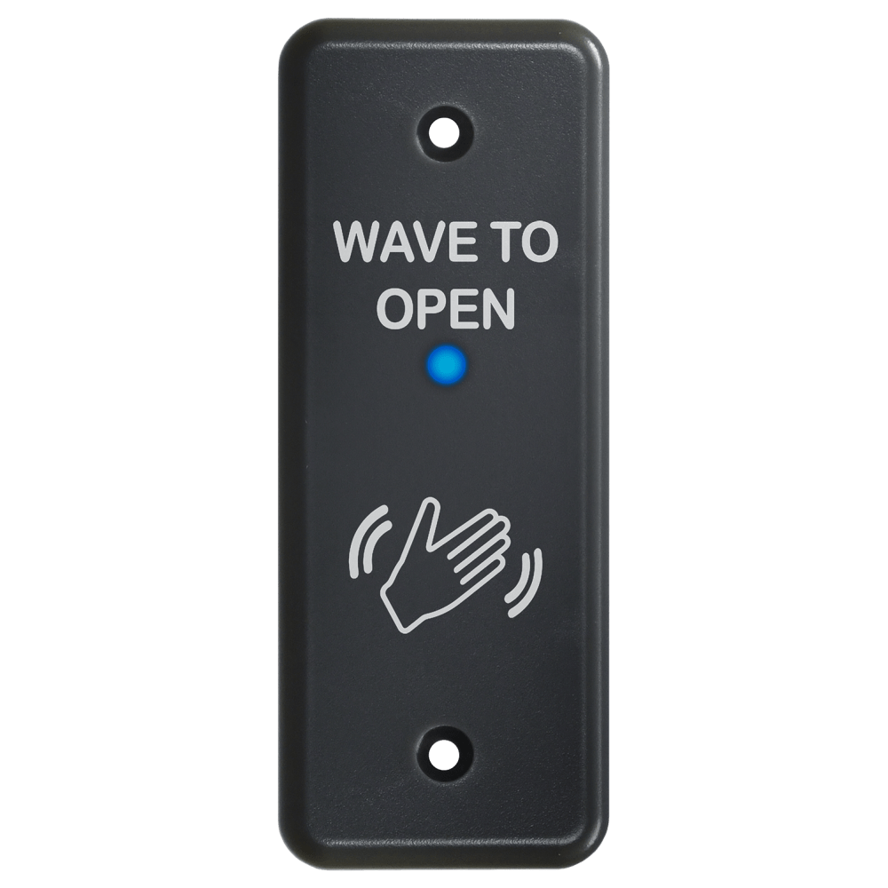 BEA 10MS31J-G Microwave Touchless Actuator, Jamb Plate, Text & Hand Logo, Adjustable 4 to 24 In, 12-24 VAC/DC, Gray
