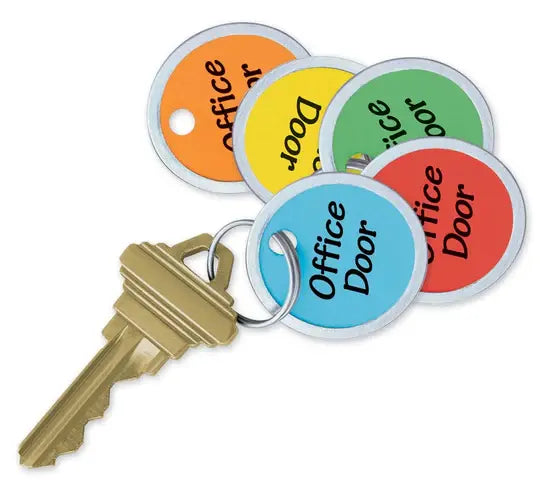 Lucky Line 28529 1-1/4" Metal Rim Key Tag Assorted 25 pcs