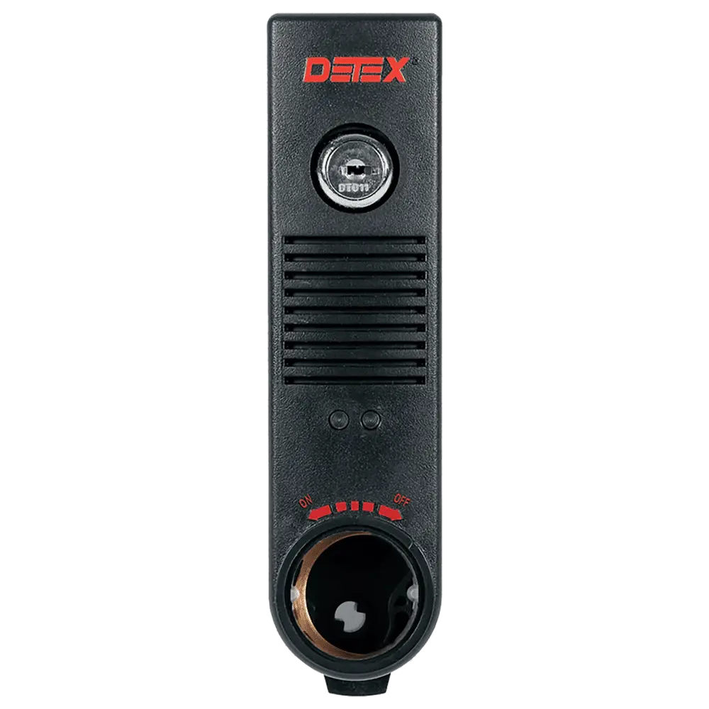Detex EAX-500 Black Surface Mounted Exit Alarm, Black, Less Cylinder