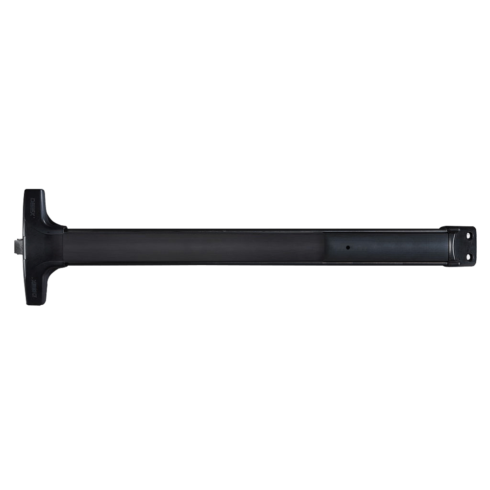 Detex V40 HD 711 99 36 Value Series Wide Stile Rim Exit Device, Hex Dogging, 99 Surface Strike, 36 In. Device, Satin Black Anodized Aluminum