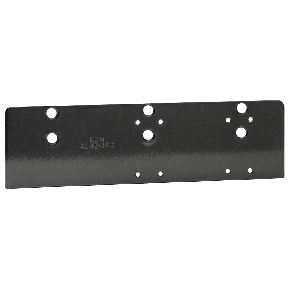 LCN 4040XP-18G 693 Drop Plate, Locates Top Jamb Mounted Closer Flush with Top of Head Frame Face in Flush Ceiling Condition, Black Finish