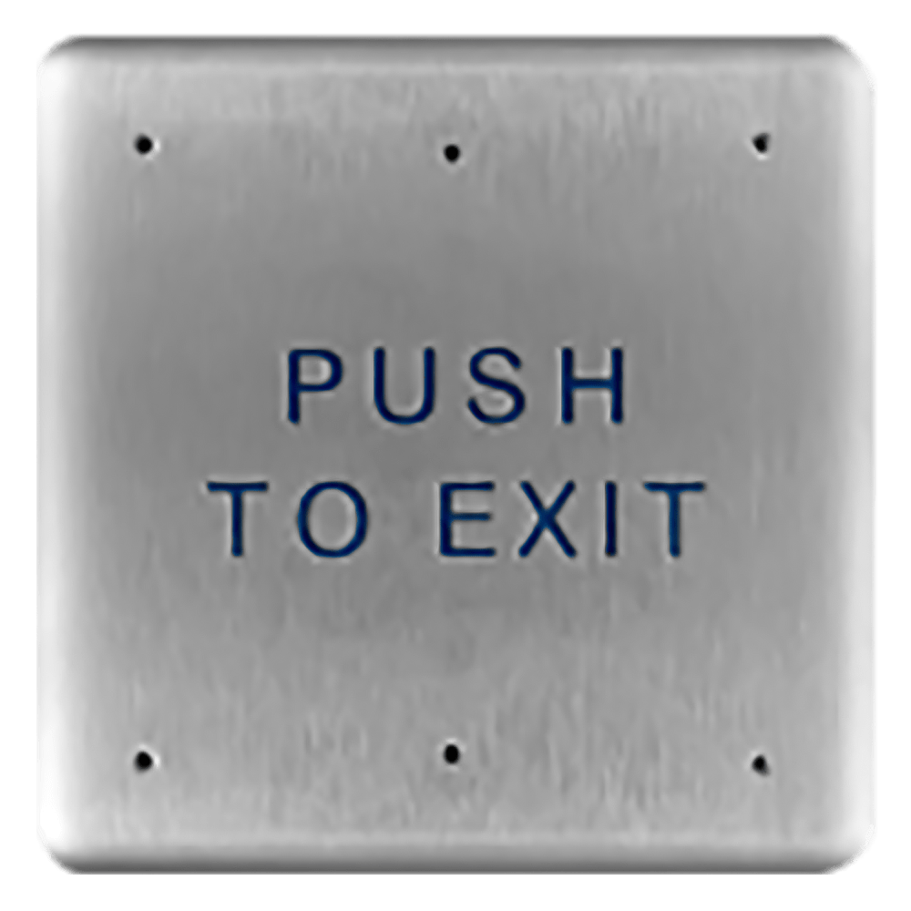 BEA 10PBSE Stainless Steel Push Plate, 4.75" Square, "PUSH TO EXIT" Text OnlySatin Stainless Steel